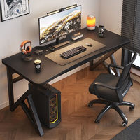 PLUS会员：沐柴 电脑桌台式 加厚黑色100cm+送集线器+耳机架