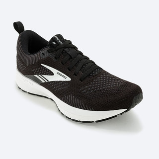 布鲁克斯（BROOKS）跑步鞋女鞋缓震透气运动鞋回弹跑鞋Revel 狂欢5 黑/金属色/白 37.5