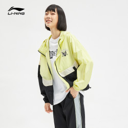 lining李宁女子2022春秋新款篮球系列宽松透气运动拉链连帽风衣afdr