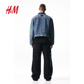 H&M【H2合作系列】男装夹克2024春季大廓形牛仔外套1225974 牛仔蓝 170/92A