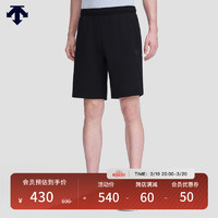 DESCENTE 迪桑特 ELEMENT系列 男女同款休闲透气抑菌运动短裤 黑色-BK XL