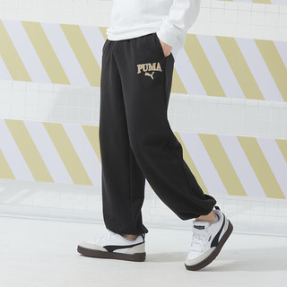 彪马（PUMA）裤子男女同款 24春季运动裤训练裤休闲抽绳长裤 682928-01/束脚弹力/针织/黑色 S(170/70A)