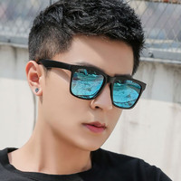 咖德诺 2024新款男士开车驾驶户外偏光太阳镜韩版时尚方形个性街拍墨镜 亮黑灰片