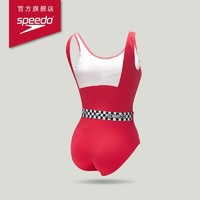 SPEEDO 速比涛 断码清 女士泳衣返潮现象 U型露背设计修身防晒抗氯连体泳衣女 红色 36