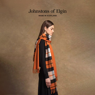 【】Johnstons of Elgin英伦格纹美利奴羊毛围巾男女礼盒