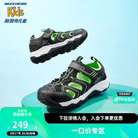 SKECHERS 斯凯奇 童鞋男童包头凉鞋中大童沙滩鞋夏季魔术贴休闲鞋407030L