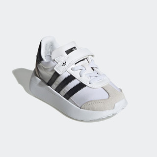 adidas COUNTRY XLG经典魔术贴学步鞋小白鞋男婴童阿迪达斯三叶草 白/浅灰/黑 24码