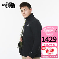 The North Face北面软壳衣男春季户外休闲运动服防风保暖透气防泼水立领外套 83TEJK3/黑色/立领夹克 M/170