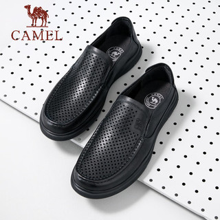 骆驼（CAMEL）2024夏季免系套脚乐福鞋透气舒适商务休闲鞋 G14M155655 灰色 38