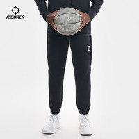 准者运动套装男子2024年春季男士针织休闲套装宽松外套 纯正黑-长裤 6XL/205