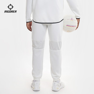 RIGORER 准者 运动套装男子2024年春季男士针织休闲套装宽松外套 纯正白-长裤 6XL/205
