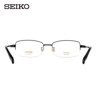 精工(SEIKO)男士大码半框钛合金精工架眼镜架HT01080-76+万新1.598防蓝光镜片