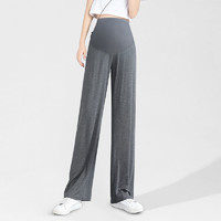 猫人(MiiOW)阔腿裤春秋外穿休闲宽松垂感拖地裤2024裤子春装 深灰色 L