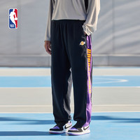 NBA球队文化系列 金州勇士宽松长裤男子运动裤户外舒适运动休闲裤 黑色 XXXL