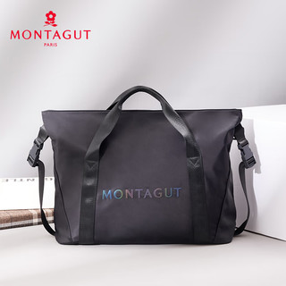 梦特娇（MONTAGUT）旅行包大容量折叠可套拉杆行李箱短途出差斜跨手提包男女士行李袋 灰色R2953919104