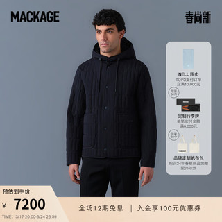 MACKAGE复古绗缝系列-男士 MILES保暖羽绒服夹克外套24春夏 黑色 40