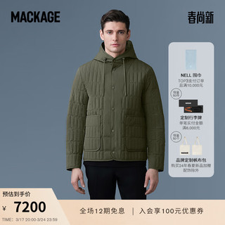 MACKAGE复古绗缝系列-男士 MILES保暖羽绒服夹克外套24春夏 橄榄绿 40