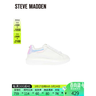 史蒂夫·马登 STEVE MADDEN/思美登2024春季平底时尚休闲运动鞋小白鞋 GAZE-R 白色 38