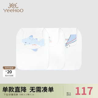 英氏（YEEHOO）赛柔丝吸汗巾宝宝垫背巾3条装2024 3条装 【海洋秘境】 43x23cm