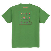 mont·bell 户外速干t恤男女通用夏季透气坚果图案印花休闲运动短袖 1114737 GN绿色
