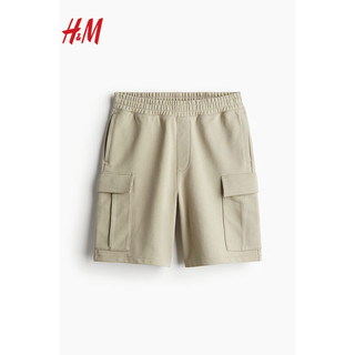 H&M男装2024夏季宽松版型工装短卫裤1214630 米色 170/80A