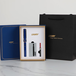 凌美（LAMY） 德国 狩猎者钢笔墨水笔笔礼盒套装年货礼盒 含吸墨器+墨胆 拾光礼盒 宝石蓝EF尖