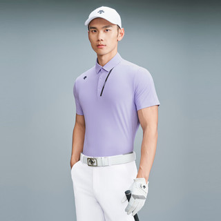 DESCENTEGOLF【李昊桐合作款】迪桑特高尔夫FIELD男弹力短袖POLO衫24夏季 PP-PURPLE 4XL(195/112A)