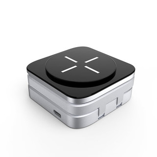 绿佰能三合一适用苹果Magsafe磁吸无线充电器折叠支架适用于iPhone15 pro max Ultra S8 AirPods Pro 黑色
