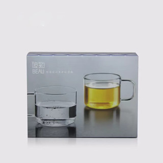天福茗茶乐享对杯玻璃茶具小茶杯水杯带把手杯子耐热透明家用茶器