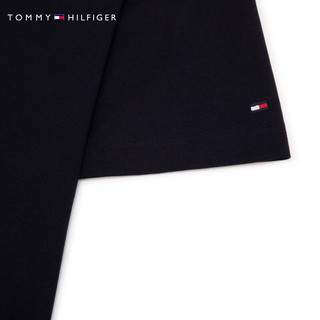 TOMMY HILFIGER 24新款春季男纯棉休闲通勤刺绣字母宽松短袖T恤MW0MW36034 白色YBR