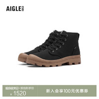 AIGLE艾高高帮橡鞋2024年春夏户外休闲运动舒适时尚男女同款 黑色 NA825 43