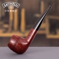 沙芬（SAVINELLI）【9mm滤芯烟斗专区】意大利石楠木烟斗老式实木男士高档烟具 【金点酒红光面斗 173斗型】9mm