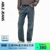 ABLE JEANS 欧帛牛仔 24春季男士牛仔裤直筒宽松水洗裤子 复古天晴蓝 27/32