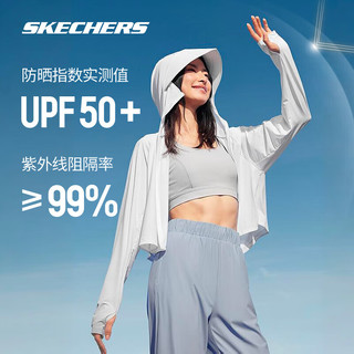 斯凯奇（Skechers）逐光|2024夏季女子休闲户外速干防晒外套 P224W057 亮白色/0019 短款 M