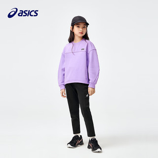 asics亚瑟士童装2024春季女儿童插袋卫衣运动休闲时尚长袖 508紫色 120cm