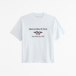 Abercrombie & Fitch 男装女装装 24春夏小麋鹿舒适圆领T恤 358443-1 白色 L (180/108A)