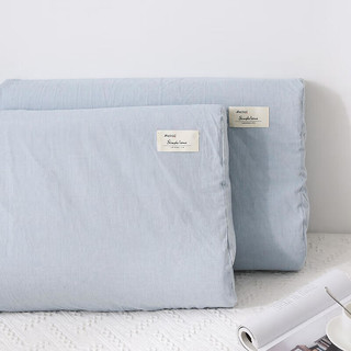 洁丽雅（grace）乳胶枕套纯棉枕头套儿童全棉枕套一对单只枕芯套内胆套 优雅蓝 40cm*60cm/对