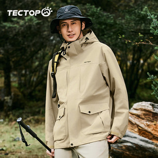 探拓（TECTOP）冲锋衣防寒防风户外登山滑雪服2412167CF沙卡其M