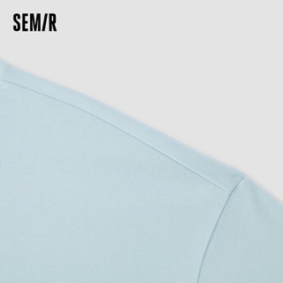 森马（Semir）凉感抗菌短袖T恤男2024夏字母印花上衣简约百搭休闲109324100147 L 粉蓝80081