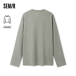 森马（Semir）长袖T恤男2024春季休闲纯棉上衣简约时尚舒适潮109124101201 L 褐灰20860