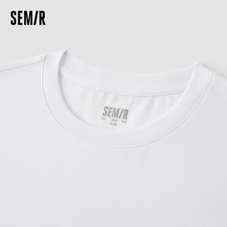 Semir 森马 短袖T恤男2024夏凉感抗菌时尚字母印花上衣简约百搭休闲 漂白10007