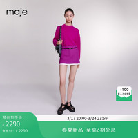 Maje2024早春女装法式多巴胺花呢短款A字半身裙MFPJU01159 玫红色 T34