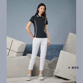 Rapido雳霹道2024年春季女士公主线修身日常短袖polo衫CP4142E02 藏青色 155/80A
