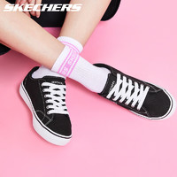 SKECHERS 斯凯奇 黑色简约复古帆布鞋-BLK