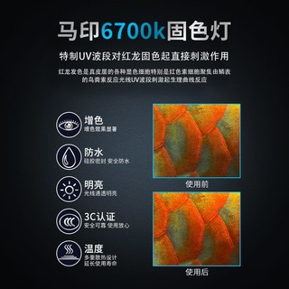 马印 鱼缸灯NEC龙鱼灯增色潜水灯防水三基色6700k水族箱 马印龙鱼固色灯6700k(112CM-45W)