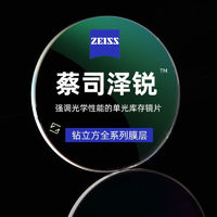 ZEISS 蔡司 【领券到手再减40元】 泽锐 1.74 钻立方防蓝光膜 2片（送钛材架+赠原厂加工）