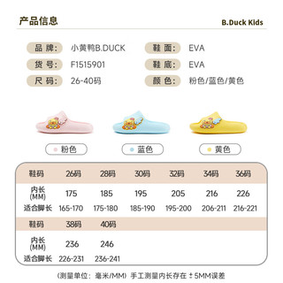 B.Duck小黄鸭童鞋儿童拖鞋男童女童室内防滑卡通凉拖宝宝小童一字拖 蓝色 30码 脚长18.5-19.0cm