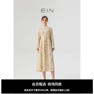 EIN【商场同款】EIN言复古提花系带纯棉连衣裙24早春新款 