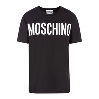 MOSCHINO 春夏圆领短袖T恤男黑色logo印花休闲潮流48