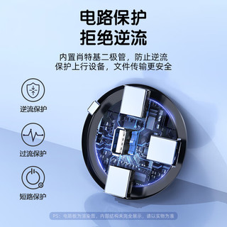 优越者 USB分线器2米加长线 高速4口HUB集线器扩展坞笔记本台式电脑手机一拖四多接口转换器H200CWH USB2.0分线器【简约白】2米